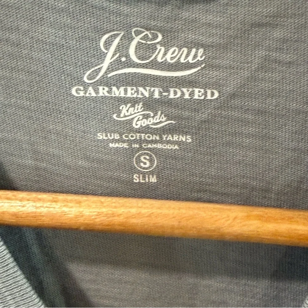 J.Crew Slim Fit V-Neck T-Shirt Gray Small Slub Cotton Casual